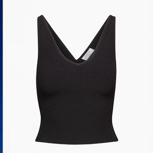 NWT Aritzia Babaton Sculpt Knit Double V Tank in Black